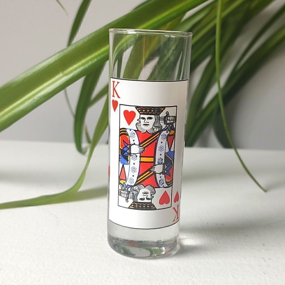 King Of Hearts Playing Face‎ Card Shot Glass